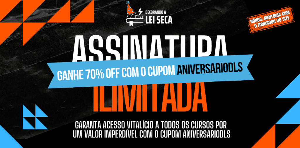 Achou! Cupom e Desconto Exclusivo para a Assinatura Ilimitada Decorando a Lei Seca 1 https://www.empresarioconectado.com.br/achou-cupom-e-desconto-exclusivo-para-a-assinatura-ilimitada-decorando-a-lei-seca/ Achou! Cupom e Desconto Exclusivo para a Assinatura Ilimitada Decorando a Lei Seca Empresario Conectado